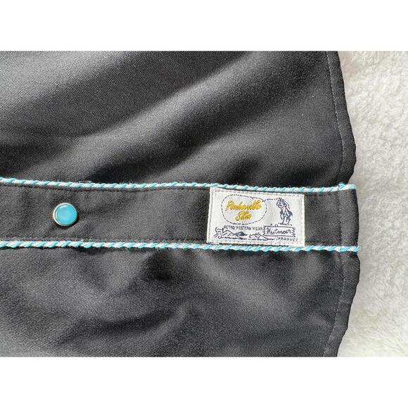 Panhandle Slim Pearl Snap Embroidered Womens Button Up Western Black Blue Medium - Picture 3 of 7